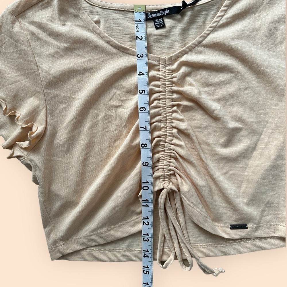 NWT Women's Jeaniologie Light Peach Cropped Top - Multiple Sizes - Picture 7 of 10